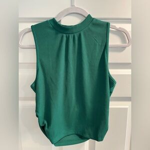 Green Sleeveless Ribbed Set